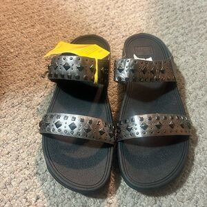 Studded  Pewter Fit Flop Sandals